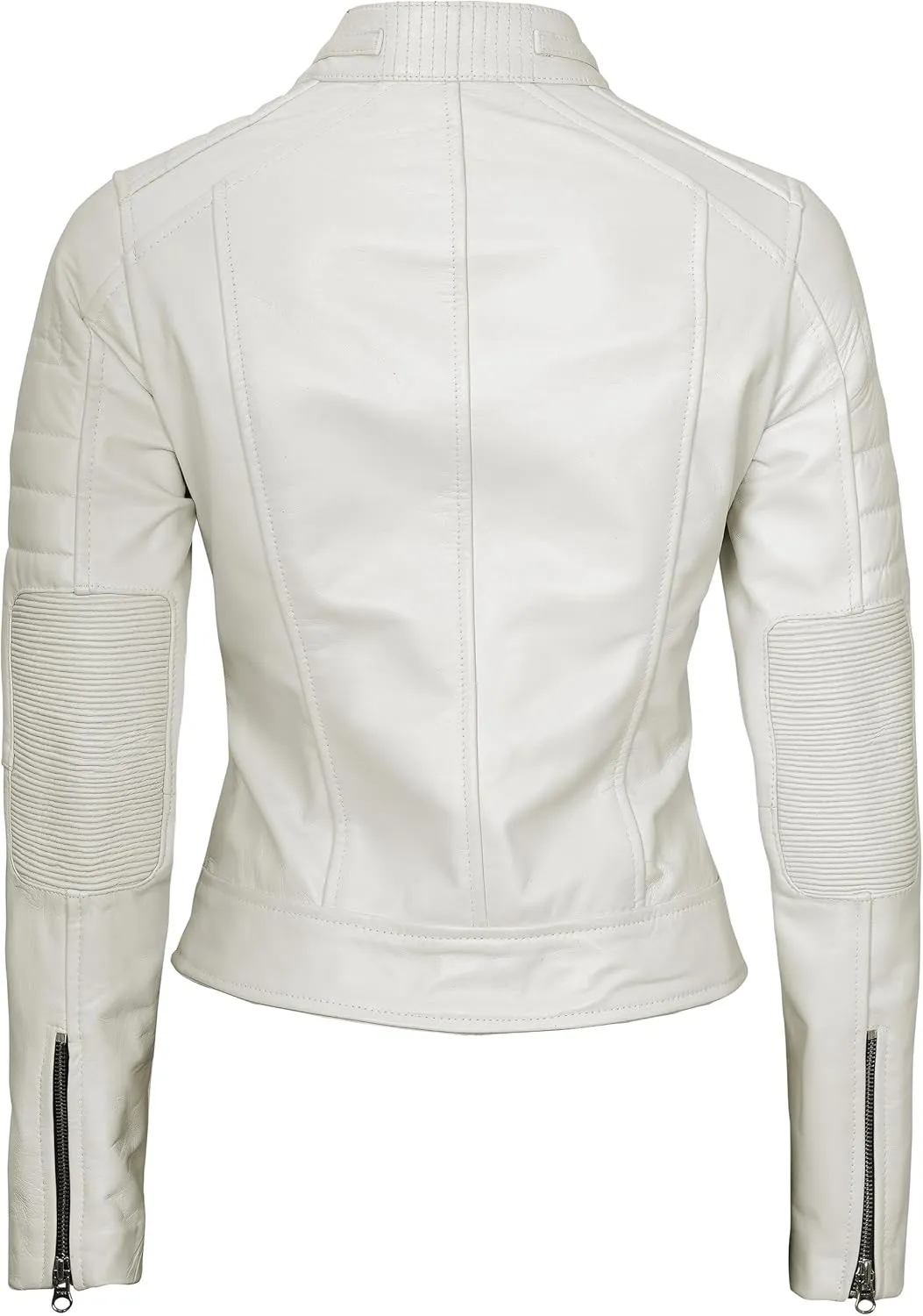 Blingsoul Cafe Racer Leather Jacket Womens - Real Lambskin Leather Jackets for Women