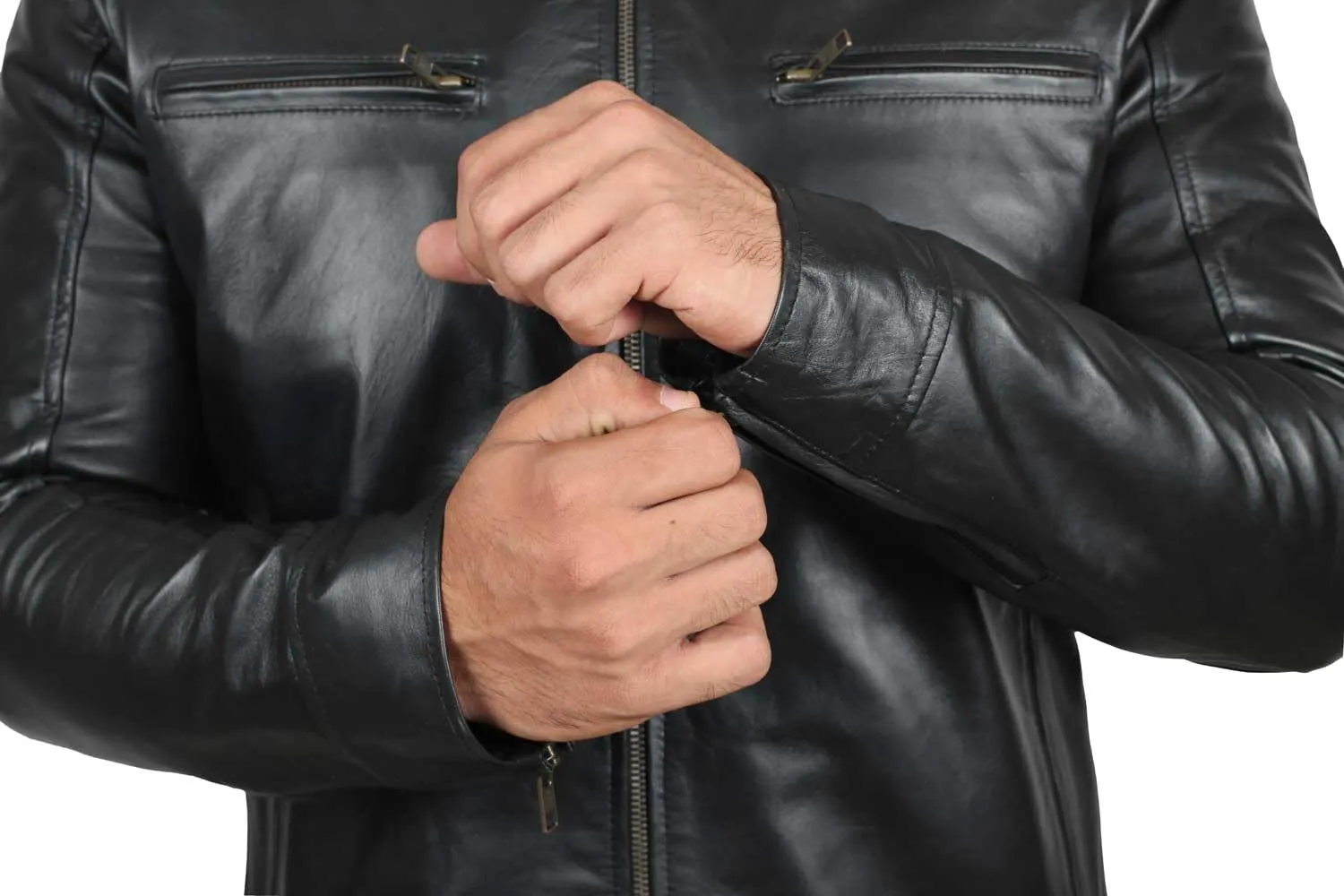 Blingsoul Leather Jackets For Men - Real Lambskin Motorcycle Style Mens Leather Jacket