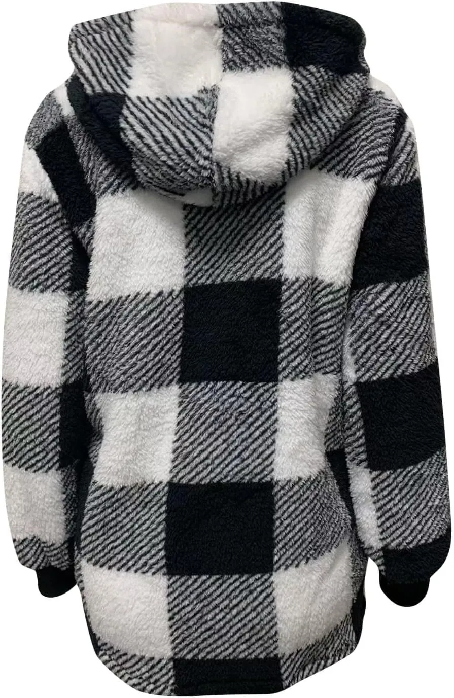 ChicCrate Womens Flannel Shacket Jacket Casual Plaid Long Sleeve Shirt Trendy Oversized Coats Fall Clothes Winter Outfit 2025