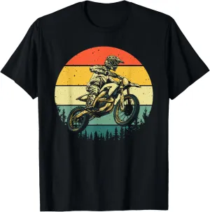 Cool Dirt Bike Art Men Women Motocross Vintage Motorcycle T-Shirt