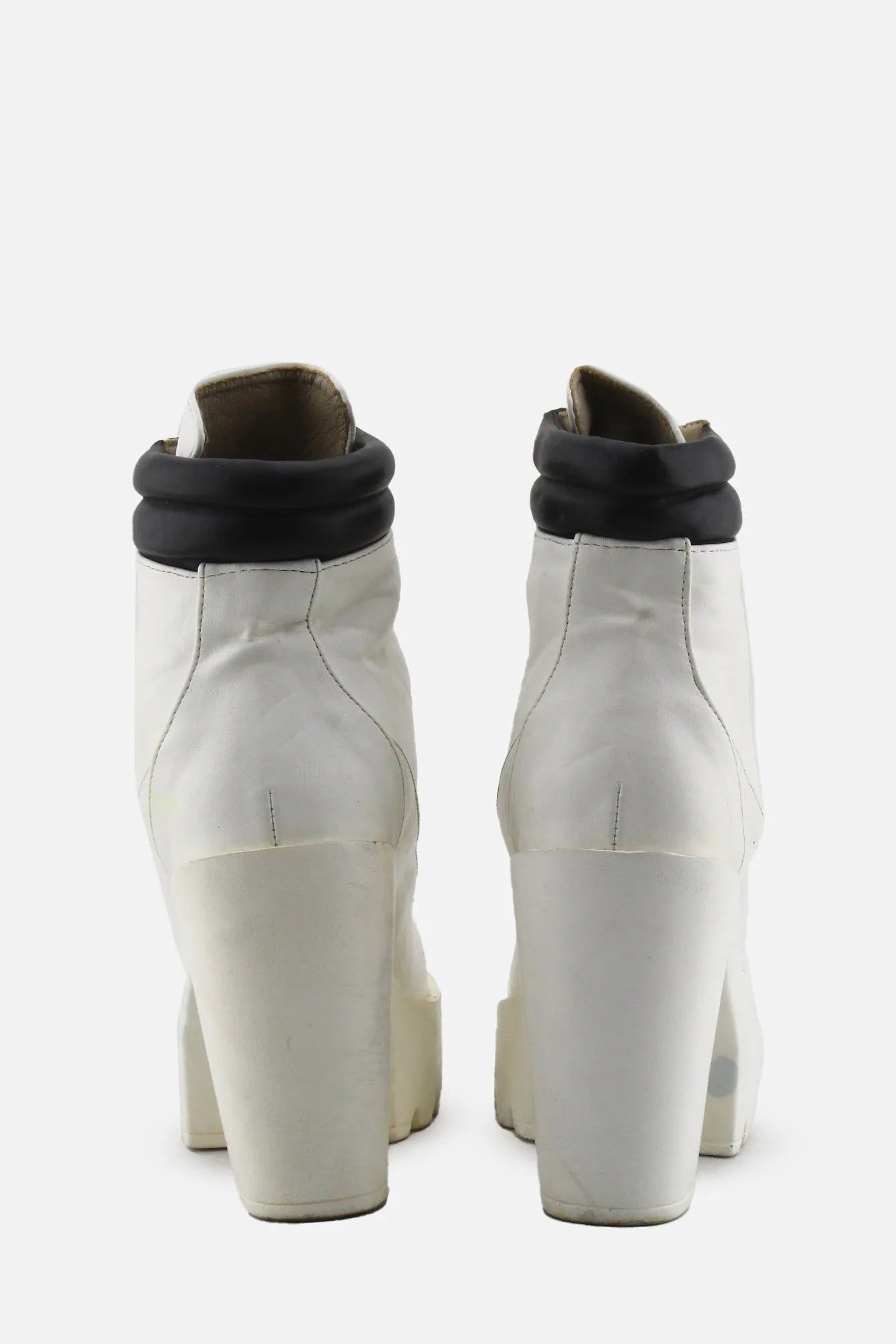 European Brand Laces Block Ankle Boots | 100% Authentic Leather