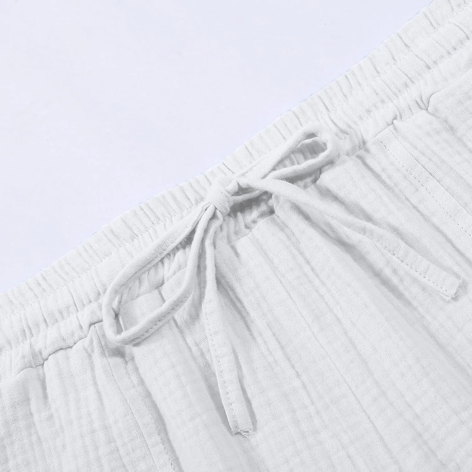 Linen Shorts for Women 2025 Summer Casual Shorts Comfy Elastic High Waisted Drawstring Beach Shorts Pajama Pants with Pockets