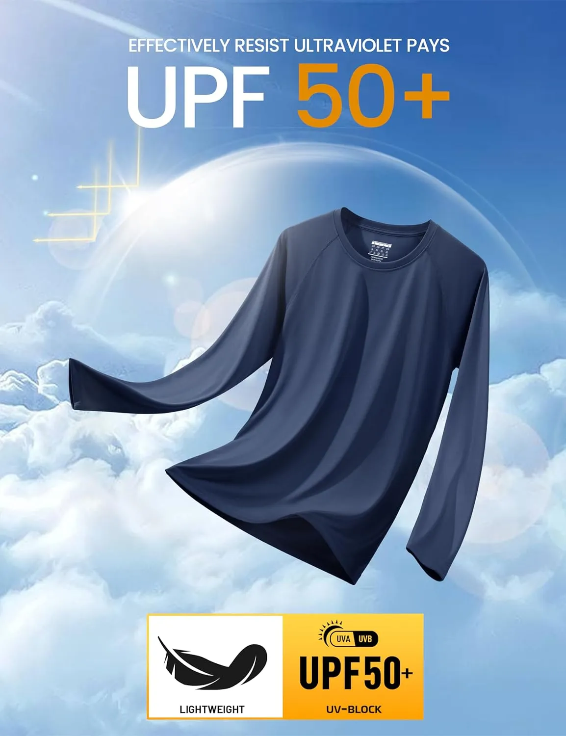 MAGCOMSEN Men's Long Sleeve Shirts UPF 50  UV Sun Protection Athletic Shirts for Hiking Running Workout Rash Guard