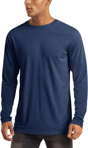 MAGCOMSEN Men's Long Sleeve Shirts UPF 50  UV Sun Protection Athletic Shirts for Hiking Running Workout Rash Guard
