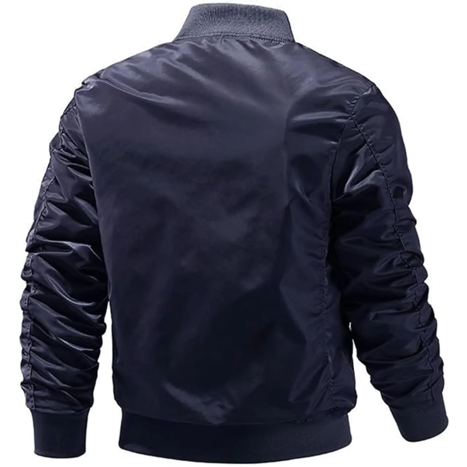 Maiyifu-GJ Men's Lightweight Flight Jacket Zipper Military Windbreaker Sportswear Spring Fall Softshell Bomber Coat Outwear (Dark BlueA1,5X-Large)