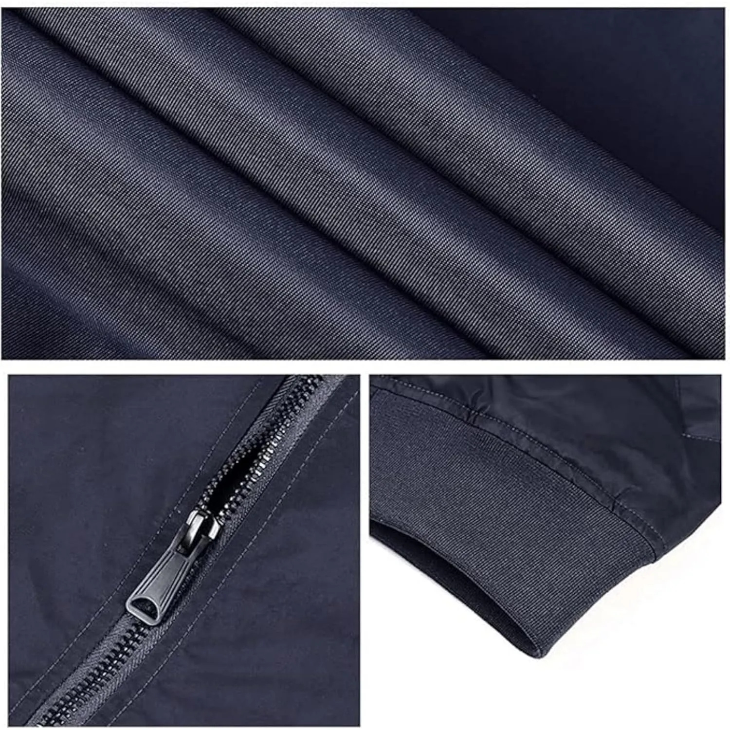 Maiyifu-GJ Men's Lightweight Flight Jacket Zipper Military Windbreaker Sportswear Spring Fall Softshell Bomber Coat Outwear (Dark BlueA1,5X-Large)