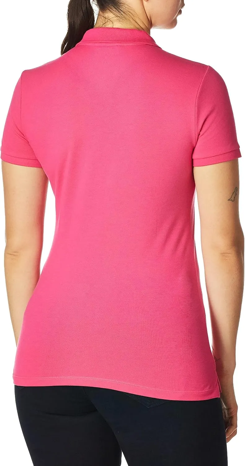 Nautica Women's 5-Button Short Sleeve Cotton Polo Shirt