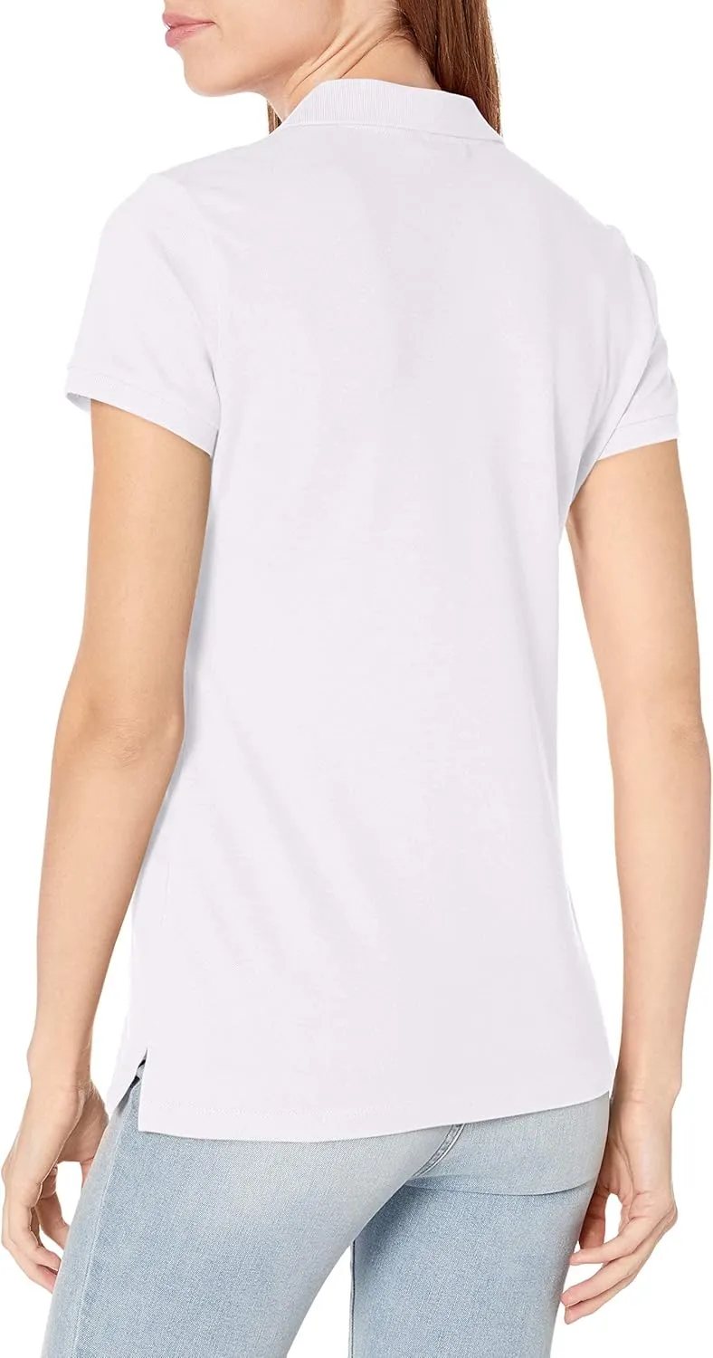 Nautica Women's 5-Button Short Sleeve Cotton Polo Shirt