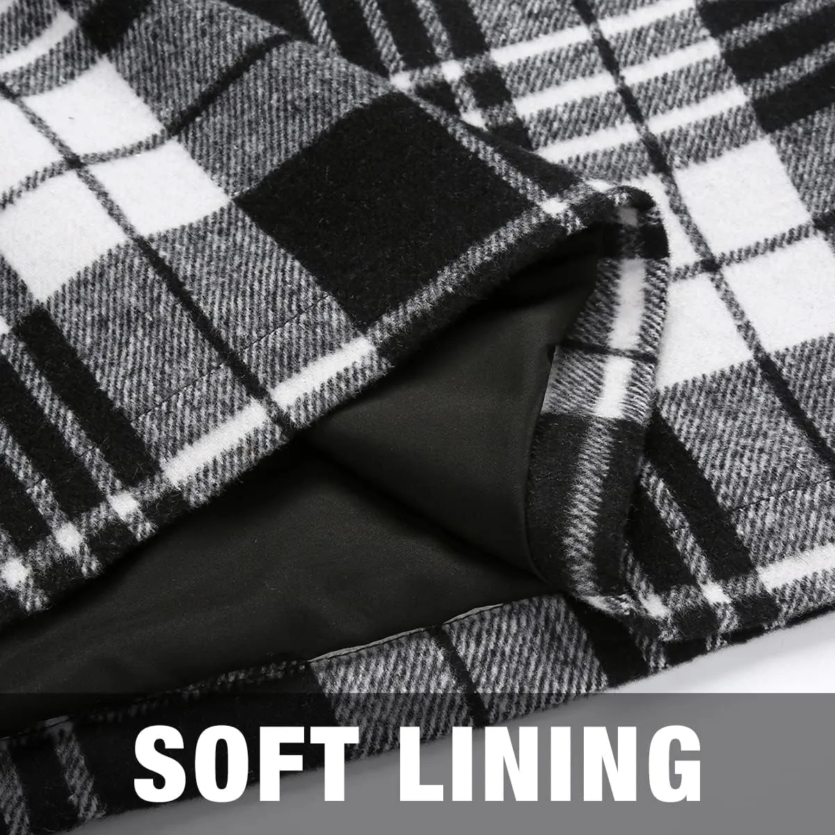 Plaid Mini Skirts for Womens High Waisted Fall Winter Wool Bodycon Pencil Skirts with Slit