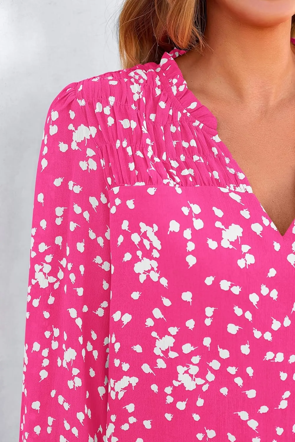 PRETTYGARDEN Womens Floral Spring Tops 2025 V Neck Long Sleeve Blouses Dressy Casual Boho Chiffon Business Work Shirts
