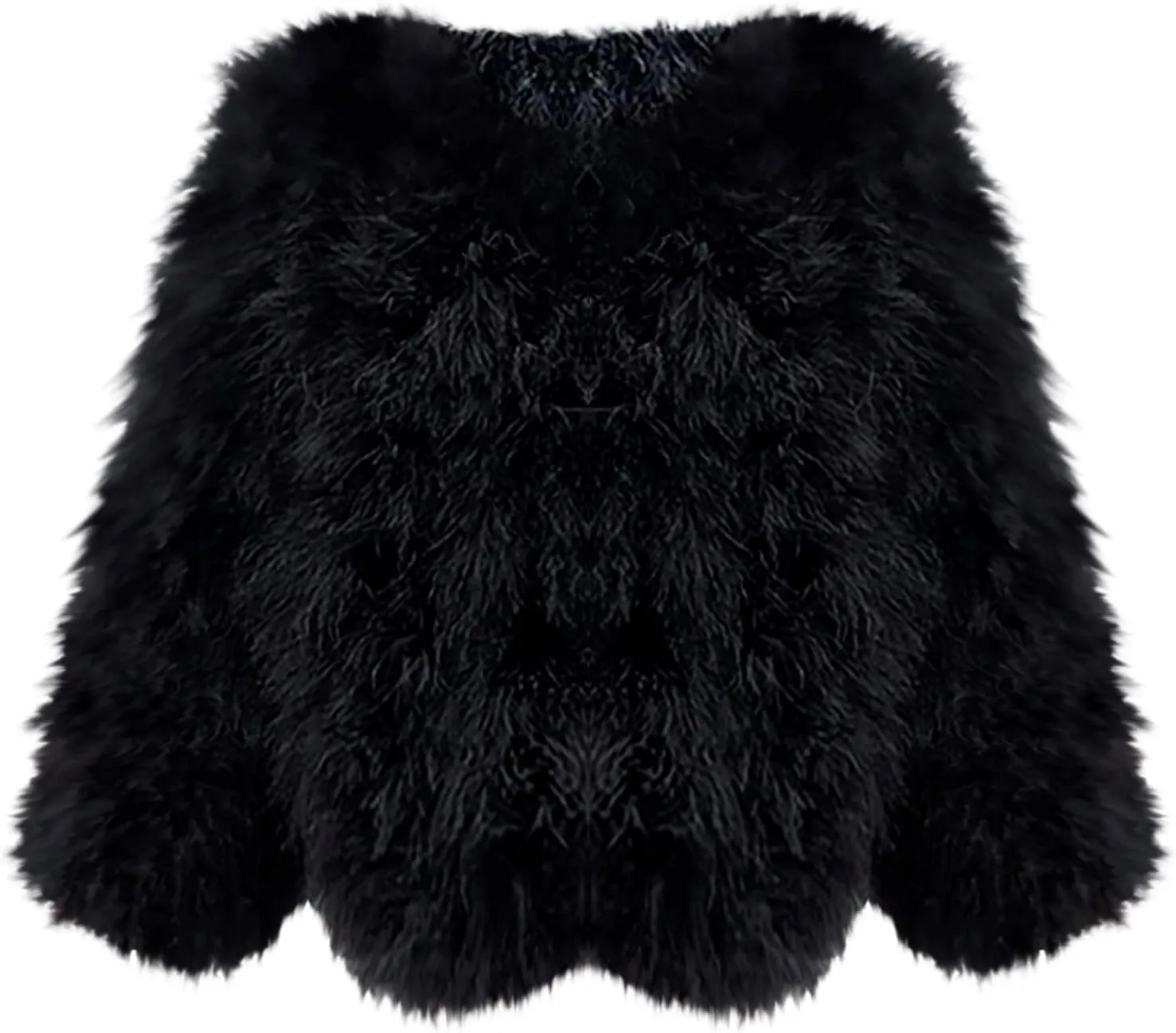 tuduoms Women's Fashion Fluffy Faux Fur Coats Plush Fleece Warm Cardigan Jacket Open Front Short/Long Teddy Coat Outwear