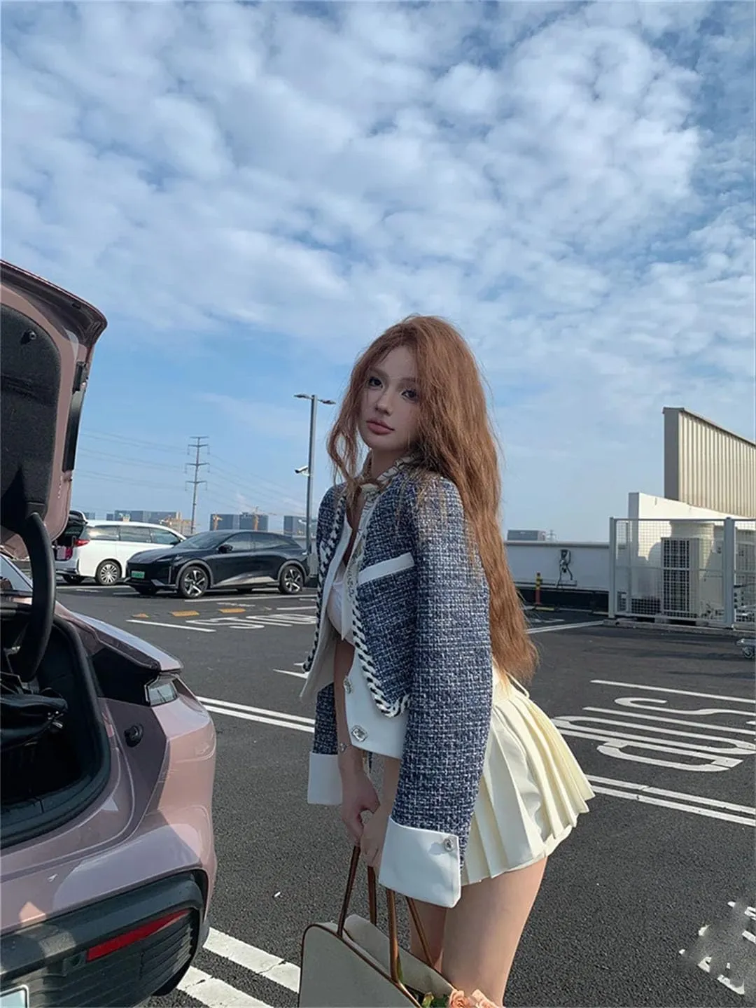 Women Patchwork Jacket Tops French Style Elegant Party Vintage Clothes Short Outwear Coat