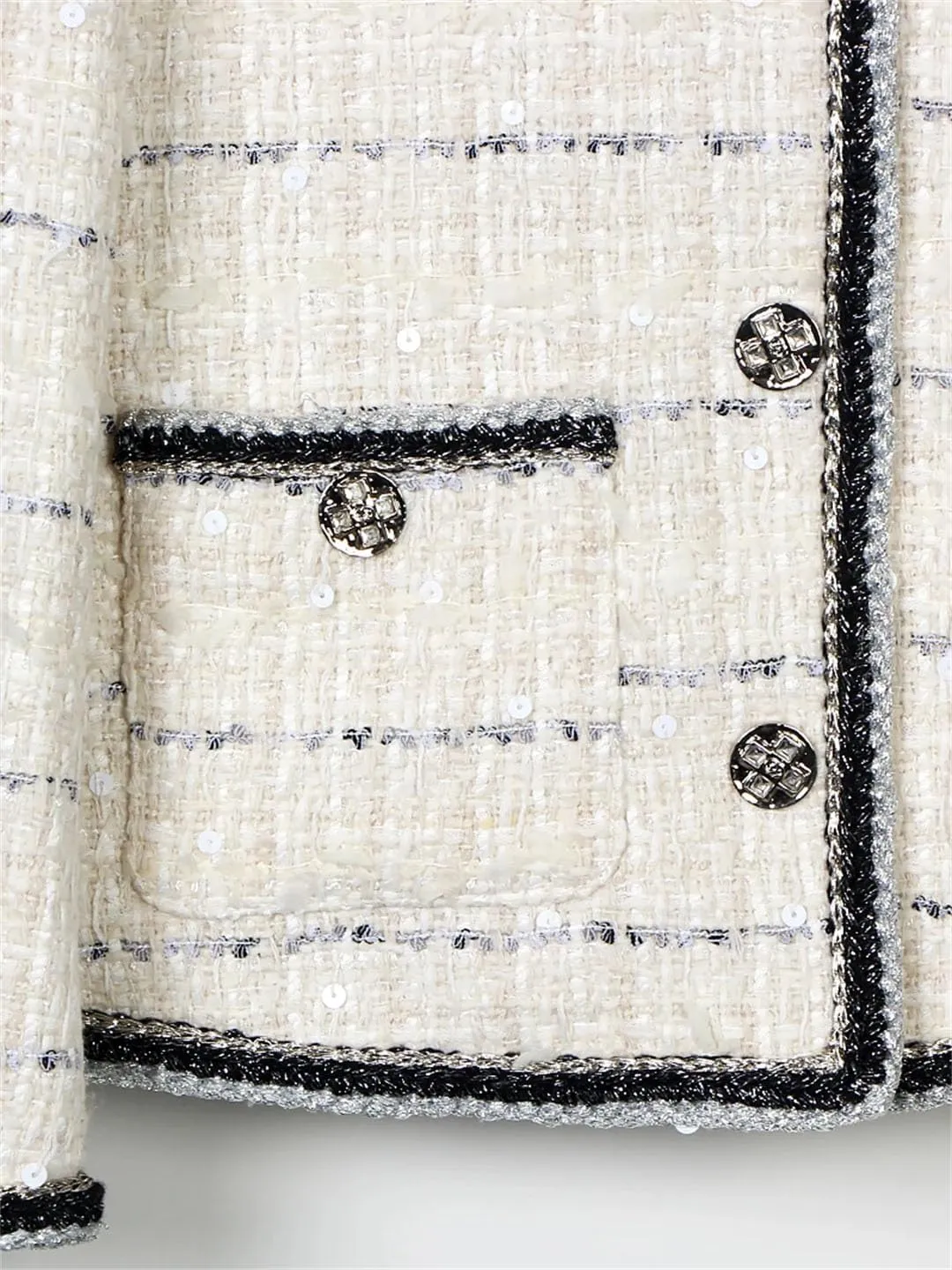 Women Plaid Elegant Tweed Jacket French Style Age-Reducing Top