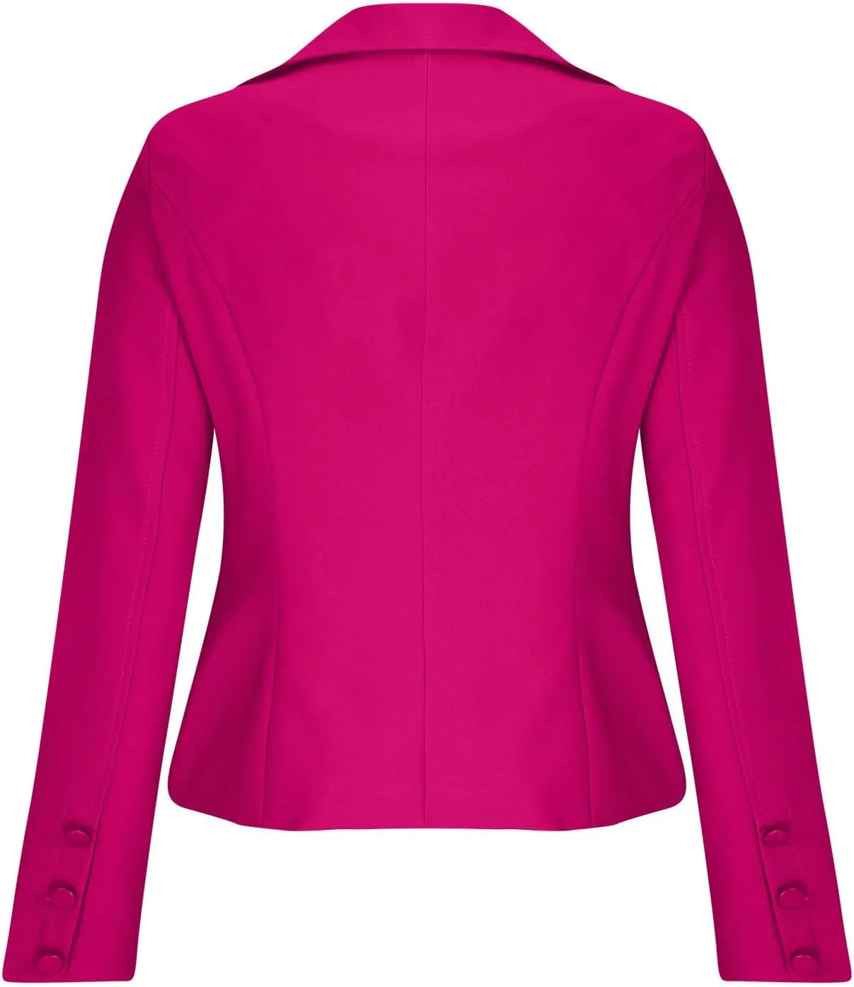Women's Casual Work Office Blazer Double Notch Lapel Sharp Shoulder Pad Single Tunic Button Peplum Comfy Suit Jacket