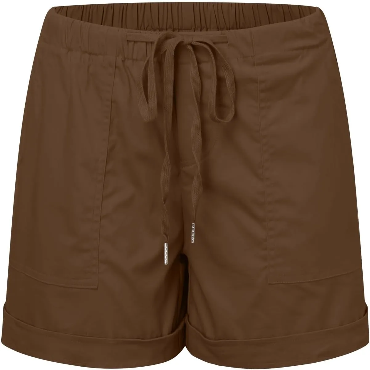 Womens Shorts Casual Shorts with Pockets Drawstring Elastic Waist Cotton Plus Size Beach Trendy Summer Clothes