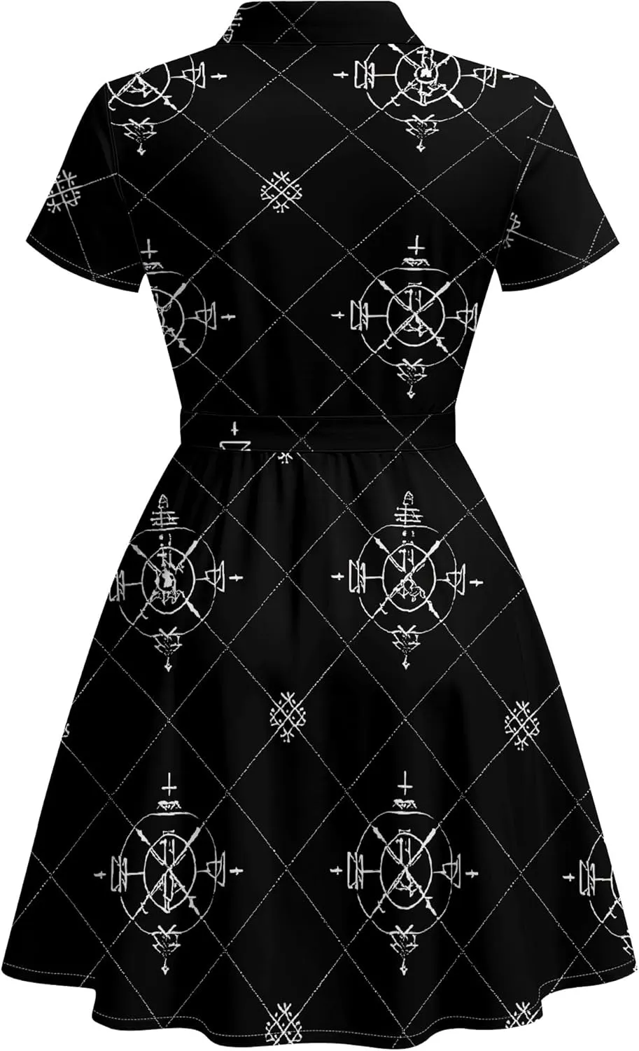 Women's Summer Short Sleeve Mini Dress Fashion High Waist Sundress Casual Lapel Button Knee Length Shirt Dresses