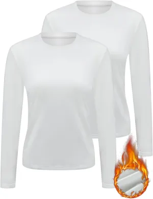 Womens Thermal Tops Long Sleeve Crew Neck Shirts Women's Ultra Warm Underwear for Cold Weather