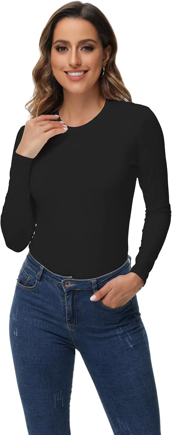 Womens Thermal Tops Long Sleeve Crew Neck Shirts Women's Ultra Warm Underwear for Cold Weather