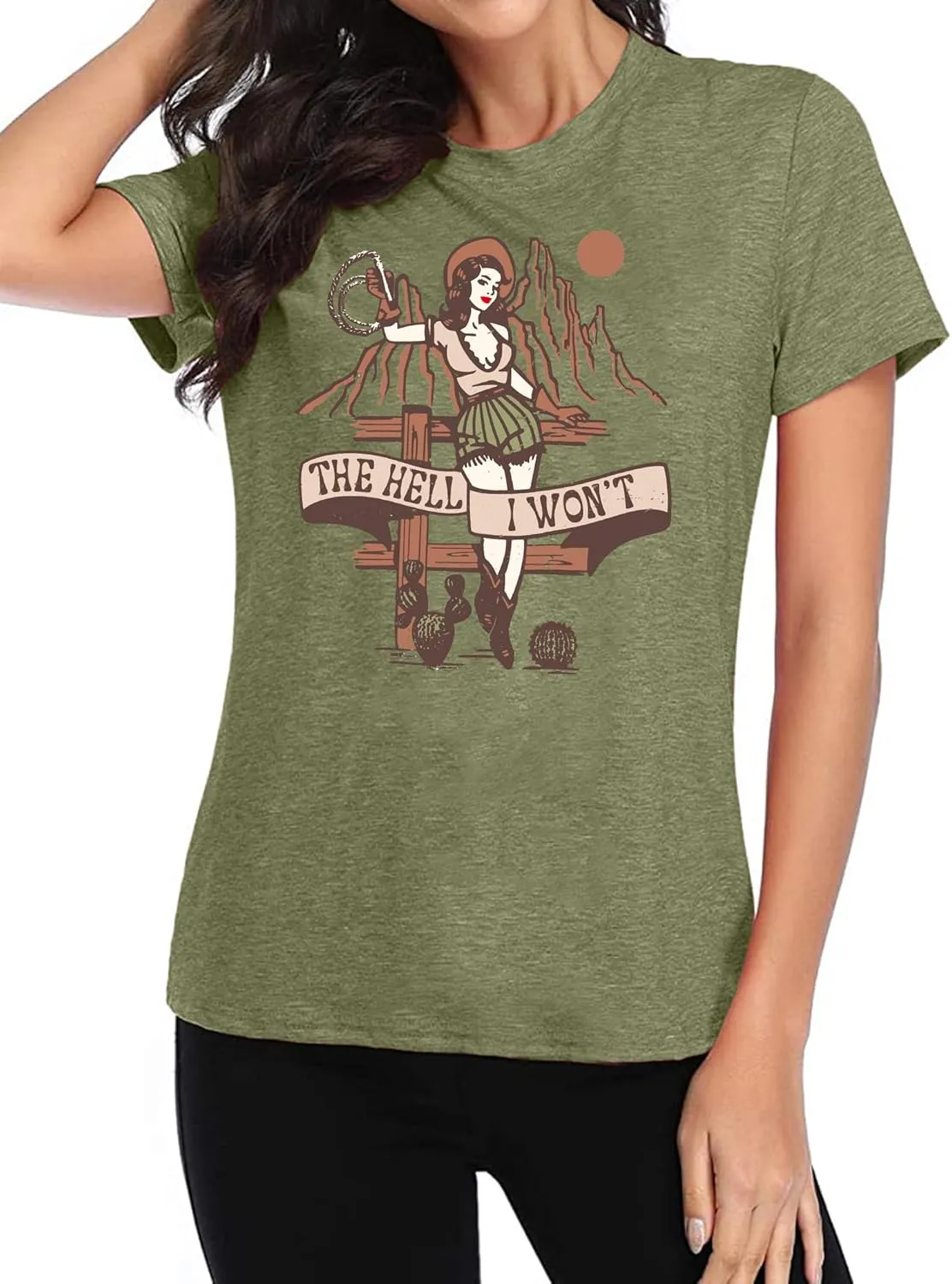 Womens Vintage Graphic T-Shirt Funny Saying Tees Casual Short Sleeve Top