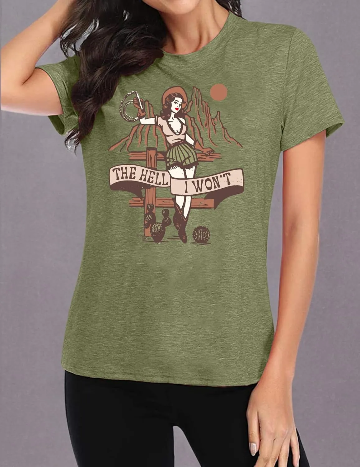 Womens Vintage Graphic T-Shirt Funny Saying Tees Casual Short Sleeve Top