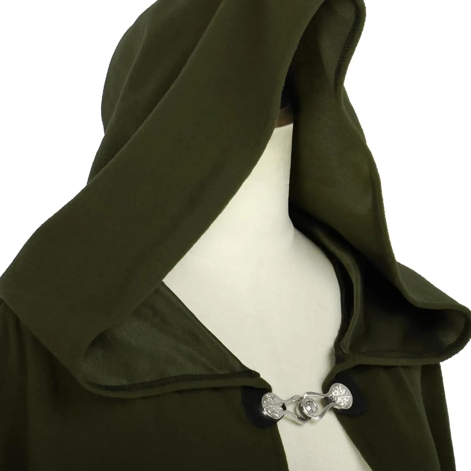 YOYEMAN Medieval Hooded Cloak Unisex Witch Cape Woolen Cloth Vintage Cosplay Cape for Halloween